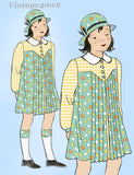 1930s Vintage New York Sewing Pattern 1243 Uncut Toddler Girls Pleated Dress Sz 4