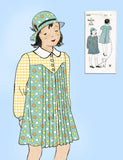 1930s Vintage New York Sewing Pattern 1243 Uncut Toddler Girls Pleated Dress Sz 2