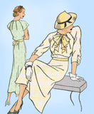 New York 1275: 1930s Uncut Misses Street Dress Sz 36 Bust Vintage Sewing Pattern