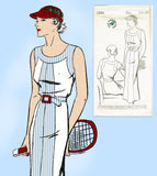 New York 1286: 1930s Uncut Misses Sporty Dress Size 36 B Vintage Sewing Pattern