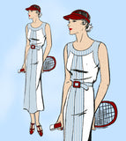New York 1286: 1930s Uncut Misses Sporty Dress Size 36 B Vintage Sewing Pattern