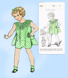 1930s Vintage New York Sewing Pattern 1296 Cute Uncut Toddler Girls Dress Size 6