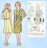 1930s Vintage New York Sewing Pattern 1297 Darling Uncut Girls Sun Dress Size 12