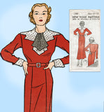 New York 1303: 1930s Uncut Misses Street Dress 38 Bust Vintage Sewing Pattern