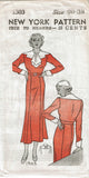 New York 1303: 1930s Uncut Misses Street Dress 38 Bust Vintage Sewing Pattern