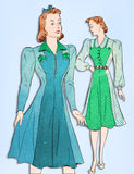 1940s Original Vintage New York Sewing Pattern 1322 Misses Princess Dress Sz 34B