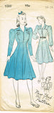 1940s Original Vintage New York Sewing Pattern 1322 Misses Princess Dress Sz 34B