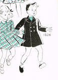 New York 1326: 1940s Uncut Baby Girls Coat & Hat Sz 2 Vintage Sewing Pattern - Vintage4me2