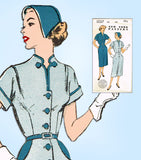1940s Vintage New York Sewing Pattern 1337 Uncut Misses Slender Dress Sz 37 Bust