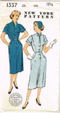 1940s Vintage New York Sewing Pattern 1337 Uncut Misses Slender Dress Sz 37 Bust