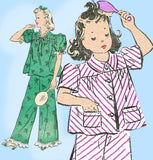 New York 1348: 1940s Uncut Little Girls Pajamas Size 14 Vintage Sewing Pattern