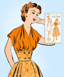 1940s Vintage New York Sewing Pattern 1353 Uncut Misses Afternoon Dress Sz 36 B