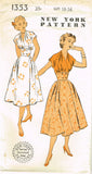 1940s Vintage New York Sewing Pattern 1353 Uncut Misses Afternoon Dress Sz 36 B