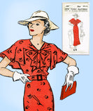 New York 143: 1930s Uncut Misses Afternoon Dress Sz 36 B Vintage Sewing Pattern