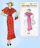 New York 143: 1930s Uncut Misses Afternoon Dress Sz 38 B Vintage Sewing Pattern