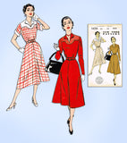 1940s Vintage New York Sewing Pattern 1439 Cute Uncut Misses Day Dress Size 34 B