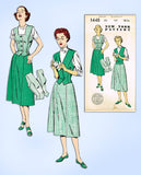 1950s Vintage New York Sewing Pattern 1448 Uncut Misses 2 Piece Suit Sz 34 Bust