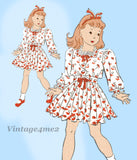 New York 1460: 1930s Teen Girls Sunday Dress Sz 14 Vintage Sewing Pattern