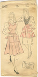 New York 1502: 1940s Cute WWII Misses Pinafore Apron 34B Vintage Sewing Pattern