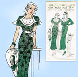 New York 1535: 1930s Uncut Misses Sailor Dress Size 36 B Vintage Sewing Pattern