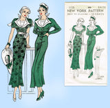 New York 1535: 1930s Uncut Misses Sailor Dress Size 36 B Vintage Sewing Pattern