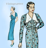 New York 1540: 1930s Uncut Misses Street Dress Size 34 B Vintage Sewing Pattern