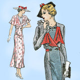 New York 1542: 1930s Uncut Plus Size Coat Dress 44 Bust Vintage Sewing Pattern