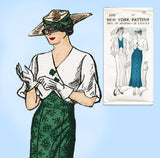 New York 1553: 1930s Uncut Misses Dress & Jacket Sz 46 B Vintage Sewing Pattern