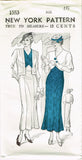 New York 1553: 1930s Uncut Misses Dress & Jacket Sz 46 B Vintage Sewing Pattern