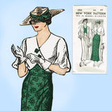 New York 1553: 1930s Uncut Misses Dress & Jacket Sz 48 B Vintage Sewing Pattern