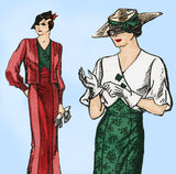 New York 1553: 1930s Uncut Misses Dress & Jacket Sz 46 B Vintage Sewing Pattern