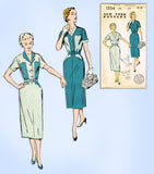 1940s Vintage New York Sewing Pattern 1554 Uncut Misses Slender Dress Sz 38 Bust