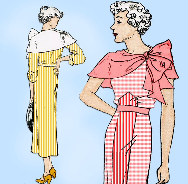 New York 1561: 1930s Uncut Teen Misses Dress Size 29 Bust Vintage Sewing Pattern