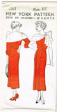 New York 1561: 1930s Uncut Teen Misses Dress Size 31 Bust Vintage Sewing Pattern