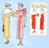 New York 1561: 1930s Uncut Teen Misses Dress Size 31 Bust Vintage Sewing Pattern