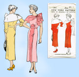 New York 1561: 1930s Uncut Teen Misses Dress Size 33 Bust Vintage Sewing Pattern