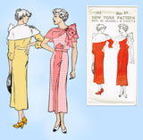 New York 1561: 1930s Uncut Teen Misses Dress Size 35 Bust Vintage Sewing Pattern
