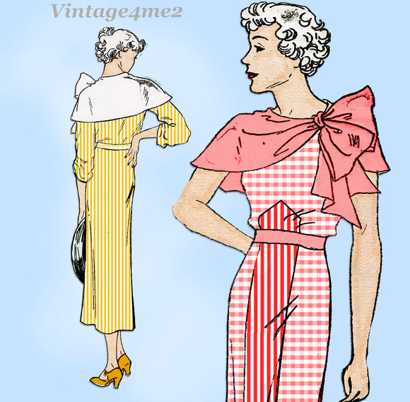 New York 1561: 1930s Uncut Teen Misses Dress Size 31 Bust Vintage Sewing Pattern