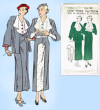 New York 1562: 1930s Uncut Misses Dress and Jacket Sz 40B Vintage Sewing Pattern