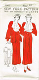 New York 1562: 1930s Uncut Misses Dress and Jacket Sz 42 B Vintage Sewing Pattern