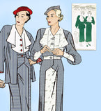 New York 1562: 1930s Uncut Misses Dress and Jacket Sz 44B Vintage Sewing Pattern