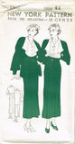 New York 1562: 1930s Uncut Misses Dress and Jacket Sz 44B Vintage Sewing Pattern