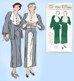 New York 1562: 1930s Uncut Misses Dress and Jacket Sz 44B Vintage Sewing Pattern