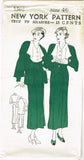New York 1562: 1930s Uncut Misses Dress and Jacket Sz 46B Vintage Sewing Pattern