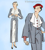New York 1562: 1930s Uncut Misses Dress and Jacket Sz 44B Vintage Sewing Pattern