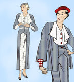 New York 1562: 1930s Uncut Misses Dress and Jacket Sz 42 B Vintage Sewing Pattern