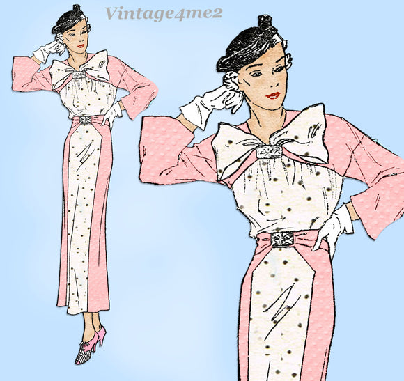 New York 1563: 1930s Uncut Misses Dress and Jacket Sz 36B Vintage Sewing Pattern