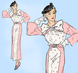 New York 1563: 1930s Uncut Misses Dress and Jacket Sz 36B Vintage Sewing Pattern
