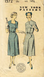 New York 1572: 1950s Misses Street Dress Sz 33 B Vintage Sewing Pattern - Vintage4me2