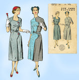 New York 1572: 1950s Misses Street Dress Sz 33 B Vintage Sewing Pattern - Vintage4me2